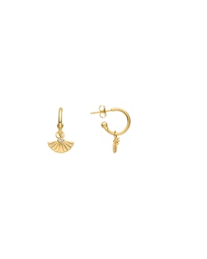 Luxenter Pendientes de Plata de Ley 925 y Circonita Brillante acabado oro amarillo de 18k - Matabak