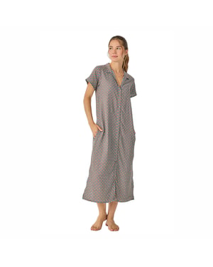 Camisón de verano largo de manga corta para mujer JJB39