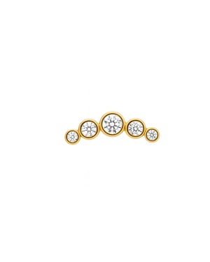 Luxenter Piercing de Circonita Brillante acabado en oro amarillo 18k - Inloc