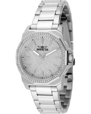 Invicta Speedway 49128 Reloj de Mujer - Movimiento de Cuarzo - Acero Inoxidable con Esfera Plateada - 34 mm
