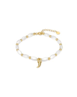 Pulsera Luxenter de Plata de Ley 925 con Madreperla Blanca acabada en oro amarillo de 18K - Syme