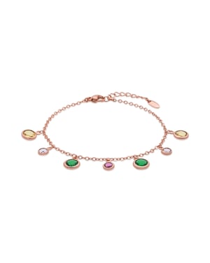 Pulsera Luxenter de Aleación de Metal y Circonita Multicolor acabado en oro rosa de 18k - Huis