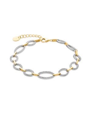 Luxenter Pulsera de Plata de Ley 925 y Circonita Brillante acabado oro 18k - Phinthe