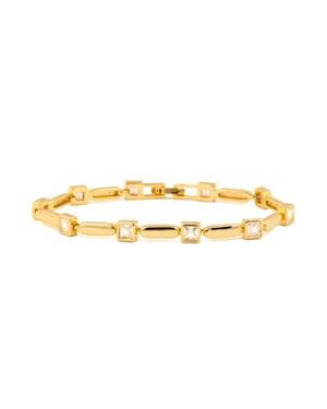 Luxenter Pulsera de Circonita Brillante acabado en oro amarillo de 18k - Aslion