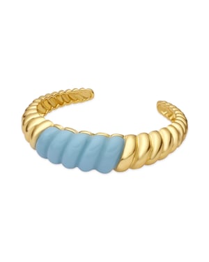Luxenter Pulsera acabado oro amarillo de 18k y Resina Azul - Rawil