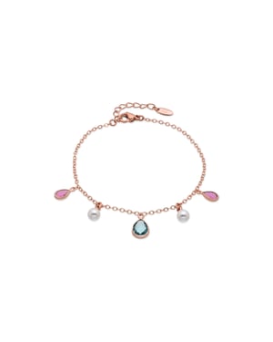 Pulsera Luxenter de Aleación de Metal y Perla Blanca acabado en oro rosa de 18k - Cainhtsi