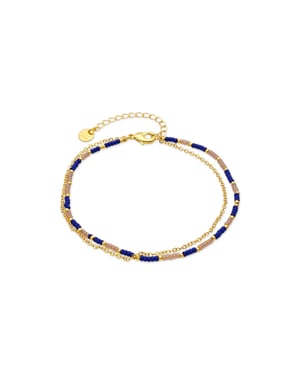Pulsera Luxenter de Aleación de Metal y Cristal Azul Oscuro acabado en rodio - Zasau