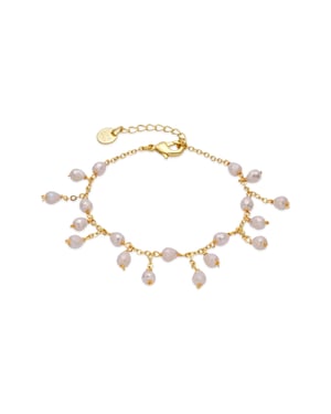 Luxenter Pulsera de Cristal Blanco acabado en oro amarillo 18k - Fyre