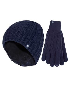 Conjunto de Sombrero y Guantes Térmicos Forrados de Forro Polar para Damas para Invierno