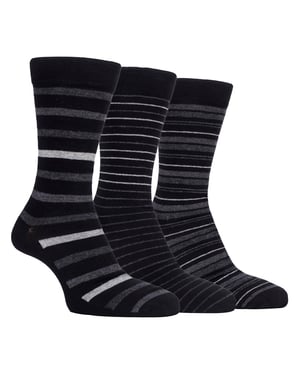 Paquete de 3 calcetines de vestir para hombres de rayas de bambú, suaves y transpirables