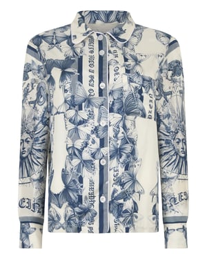Silk Pajama Shirt Butterfly Tattoo