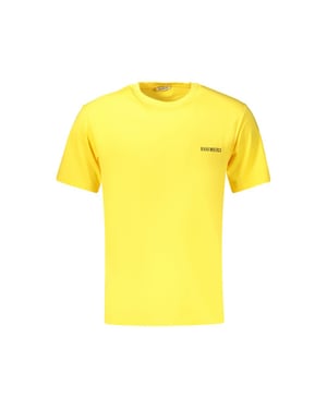 Camiseta de algodón amarilla para hombre Bikkembergs