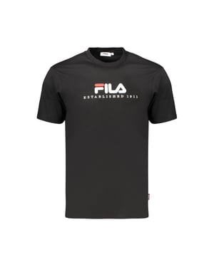 Camiseta de algodón negra para hombre Fila