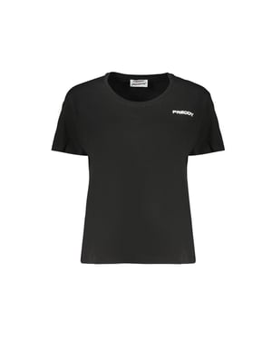 Camiseta de algodón negra para mujer Freddy