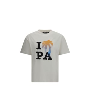 Camiseta de algodón blanca Palm Angels