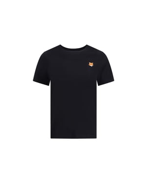 Camiseta de algodón negra Maison Kitsuné