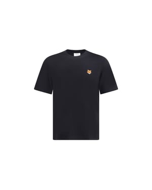 Camiseta de algodón negra Maison Kitsuné