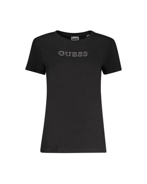 Camiseta de Mujer de Algodón Negra Guess Jeans