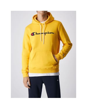 Sudadera de algodón amarilla Champion