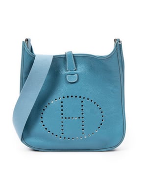Hermès Evelyne II GM en  Blue Cuero de ternero