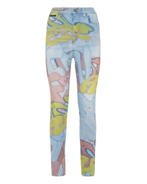 Jegging De Cintura Alta Bombing Graffiti