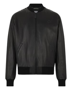 Leather Bomber Dragon Skull