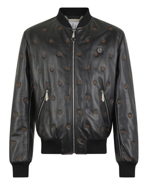 Embroidered Nappa Leather Bomber Monogram Monogram
