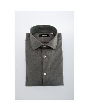 Camisa de Hombre de Algodón Gris Baldinini Trend