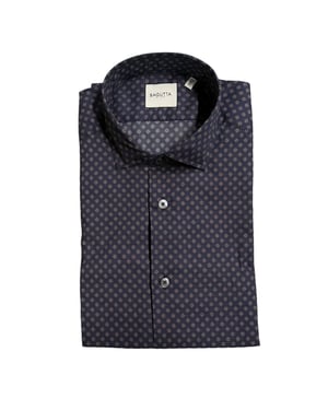 Camisa de Hombre Slim Fit de Algodón Azul Bagutta