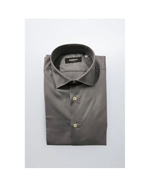 Camisa de Hombre de Algodón Gris Baldinini Trend