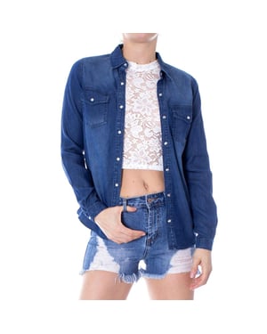 Camisa de mezclilla azul Vila