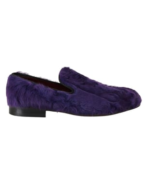 Mocasines de cuero de piel de oveja morada Dolce & Gabbana