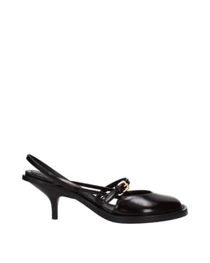 Sandalias de Plataforma de Cuero Marrón Dries Van Noten
