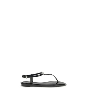 MACH & MACH Sandalias Planas de Goma Negras