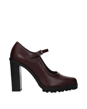 Pumps de tacón alto de cuero marrón Max Mara