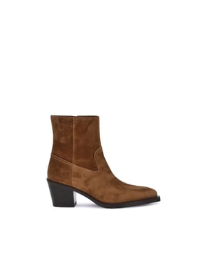 Botas de Tobillo de Cuero de Ternera Marrón Stuart Weitzman