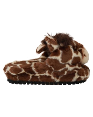 Zapatos Sandalias Planas de Piel de Jirafa Marrón Dolce & Gabbana