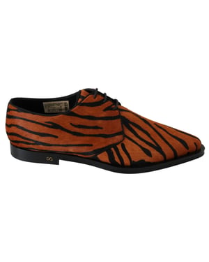 Zapatos Brogue Formales de Pelo de Pony Naranja Dolce & Gabbana