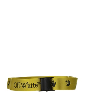 Cinturón Regular de Tela Amarillo Off-White