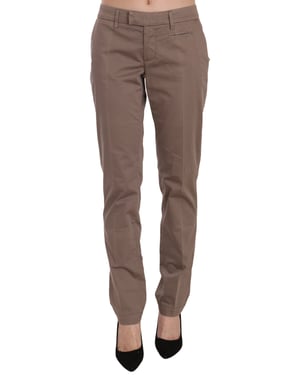 Pantalón recto de tiro bajo marrón Dondup
