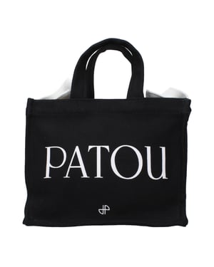 Bolso de mano de algodón negro Patou