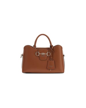 Bolso tipo satchel Guess en color cognac