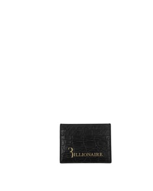 Billionaire Italian Couture Tarjetero de Cocodrilo Negro