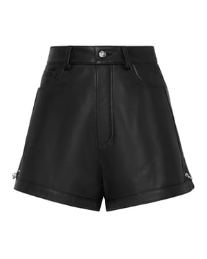 Pantalones Cortos De Cuero