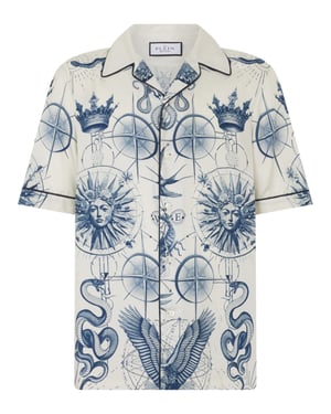 Silk Bowling Shirt All-Over Tattoo