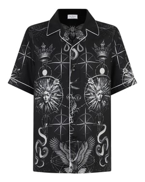 Silk Bowling Shirt All-Over Tattoo