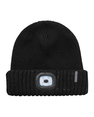 Gorro de lana con puño enrollado LED impermeable para hombres y mujeres