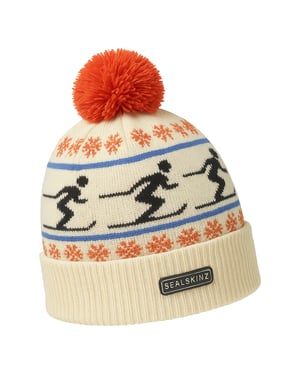 Gorro de esquí con pompón impermeable para hombre y mujer en clima frío