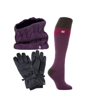 Conjunto de Esquí para Mujeres: Cuello Térmico, Guantes y Calcetines Térmicos para Esquí - Ropa de Invierno