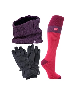 Conjunto de Esquí para Damas: Cuello Térmico, Guantes y Calcetines Térmicos para Esquí - Ropa de Invierno